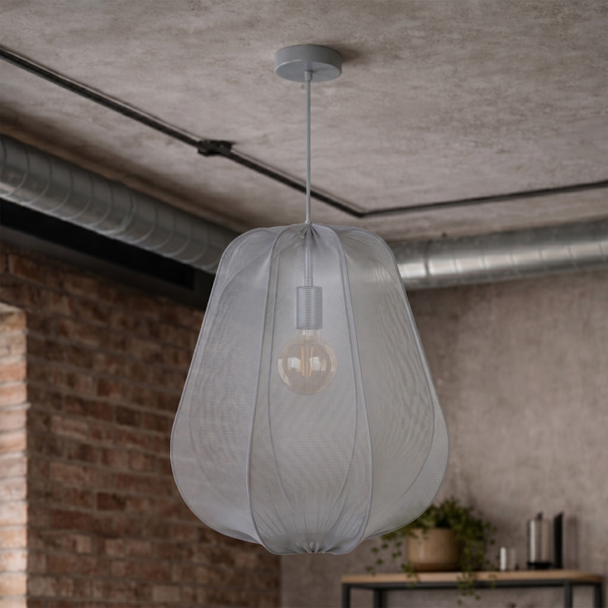 Brilagi - Lámpara colgante LED ARVEN con cable 1xE27/8W/230V Ø 37 cm gris