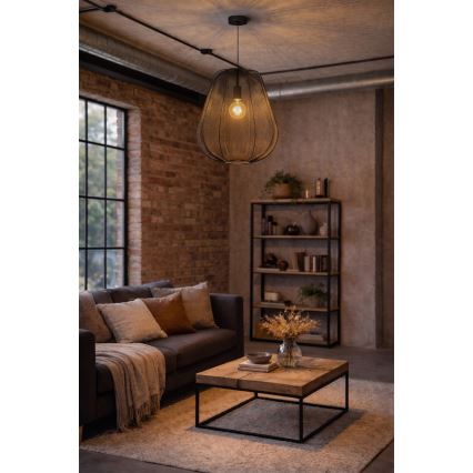 Brilagi - Lámpara colgante LED ARVEN con cable 1xE27/8W/230V Ø 37 cm negra
