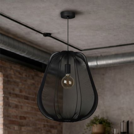 Brilagi - Lámpara colgante LED ARVEN con cable 1xE27/8W/230V Ø 37 cm negra