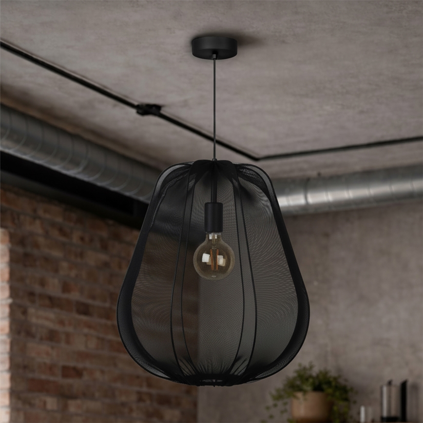 Brilagi - Lámpara colgante LED ARVEN con cable 1xE27/8W/230V Ø 37 cm negra