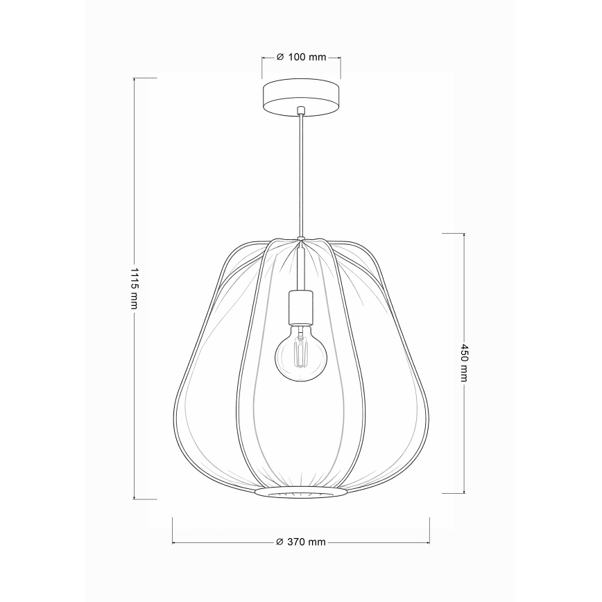 Brilagi - Lámpara colgante LED ARVEN con cable 1xE27/8W/230V Ø 37 cm negra