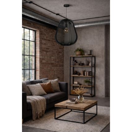 Brilagi - Lámpara colgante LED ARVEN con cable 1xE27/8W/230V Ø 37 cm negra