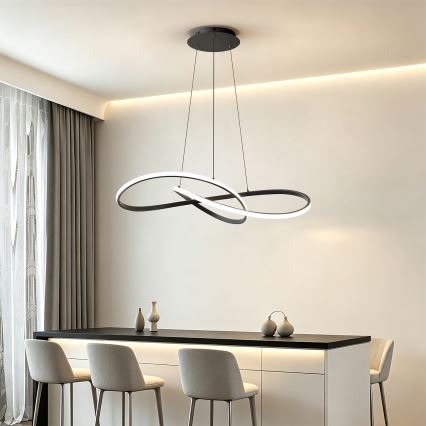 Brilagi - Lámpara colgante LED regulable con cable INFINITY LED/80W/230V 3000-6000K 80x80 cm negra + mando a distancia
