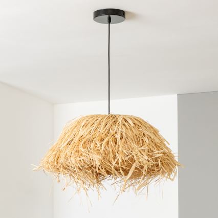 Brilagi - Lámpara colgante LED CERIA BOHO 1xE27/40W/230V Ø 40 cm rafia