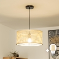 Brilagi - Lámpara colgante LED CERIA BOHO con cable 1xE27/40W/230V, diámetro 25 cm, bambú