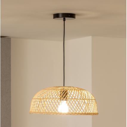 BRILAGI - Lámpara colgante LED CERIA BOHO con cable 1xE27/40W/230V, diámetro 40 cm, ratán