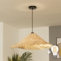Brilagi - Lámpara colgante LED CERIA BOHO con cable 1xE27/40W/230V Ø 100 cm ratán