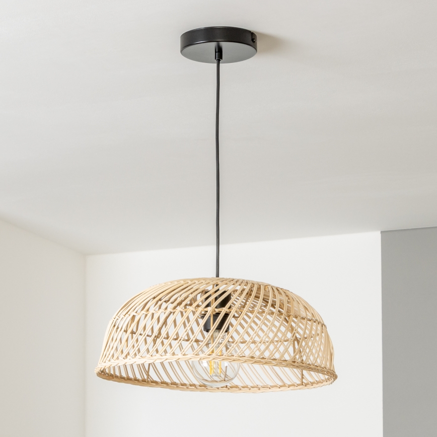 Brilagi - Lámpara colgante LED CERIA BOHO con cable 1xE27/40W/230V Ø 60 cm ratán