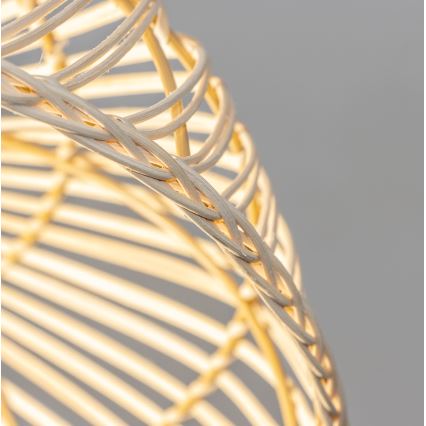 Brilagi - Lámpara colgante LED CERIA BOHO con cable 1xE27/40W/230V Ø 60 cm ratán