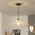 Brilagi - Lámpara colgante LED CERIA BOHO con cable 1xE27/40W/230V Ø 70 cm bambú