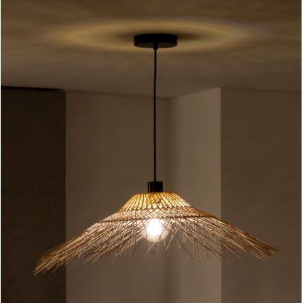 Brilagi - Lámpara colgante LED CERIA BOHO con cable 1xE27/40W/230V Ø 70 cm bambú