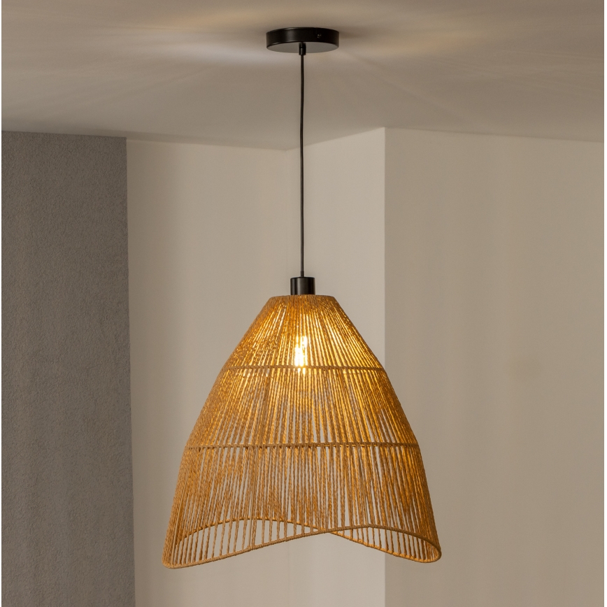 BRILAGI - Lámpara colgante LED CERIA BOHO con cable 1xE27/40W/230V Ø 70 cm marrón