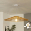 Brilagi - Lámpara colgante LED CERIA BOHO en cable 1xE27/40W/230V Ø 90 cm marrón
