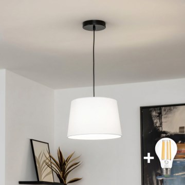 Brilagi - Lámpara colgante LED CERIA con cable 1xE27/40W/230V Ø 30 cm blanca