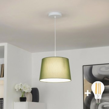 Brilagi - Lámpara colgante LED CERIA con cable 1xE27/40W/230V Ø 30 cm, verde