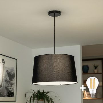 Brilagi - Lámpara colgante LED CERIA con cable 1xE27/40W/230V Ø 45 cm negra