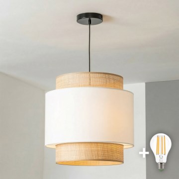 Brilagi - Lámpara colgante LED CERIA suspendida por cable 1xE27/40W/230V diámetro 40 cm negra/beige/blanca