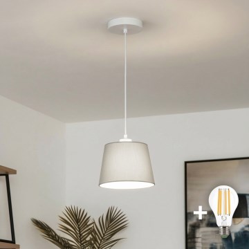 Brilagi - Lámpara colgante LED CERIA suspendida por cable 1xE27/40W/230V Ø 20,5 cm gris
