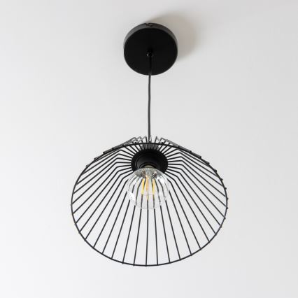 Brilagi - Lámpara colgante LED CERIA WIRE con cable 1x E27/40W/230V Ø 30 cm negra