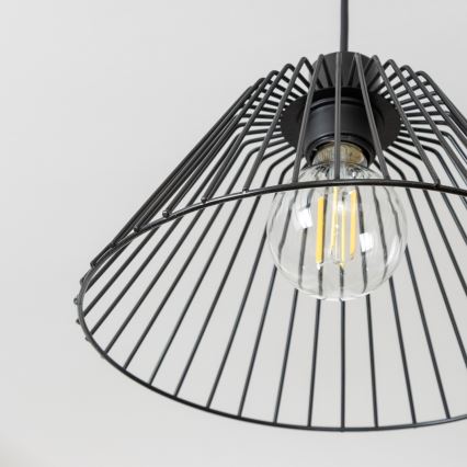 Brilagi - Lámpara colgante LED CERIA WIRE con cable 1x E27/40W/230V Ø 30 cm negra