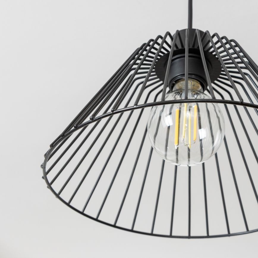 Brilagi - Lámpara colgante LED CERIA WIRE con cable 1x E27/40W/230V Ø 30 cm negra