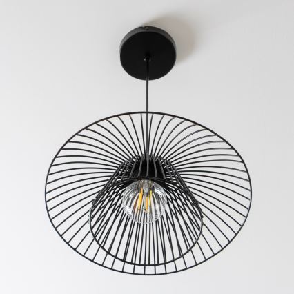 Brilagi - Lámpara colgante LED CERIA WIRE con cable 1xE27/40W/230V, diámetro 38 cm, negro