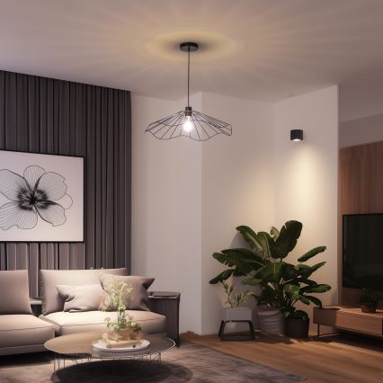 Brilagi - Lámpara colgante LED CERIA WIRE con cable 1xE27/40W/230V Ø 60 cm negra