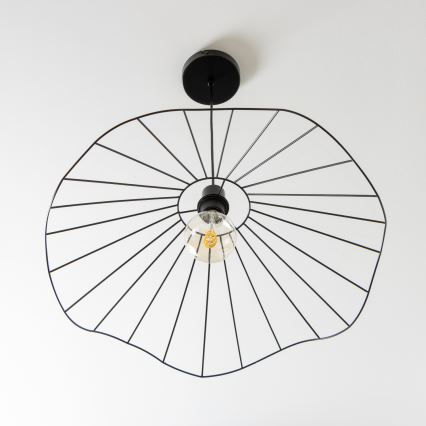 Brilagi - Lámpara colgante LED CERIA WIRE con cable 1xE27/40W/230V Ø 60 cm negra