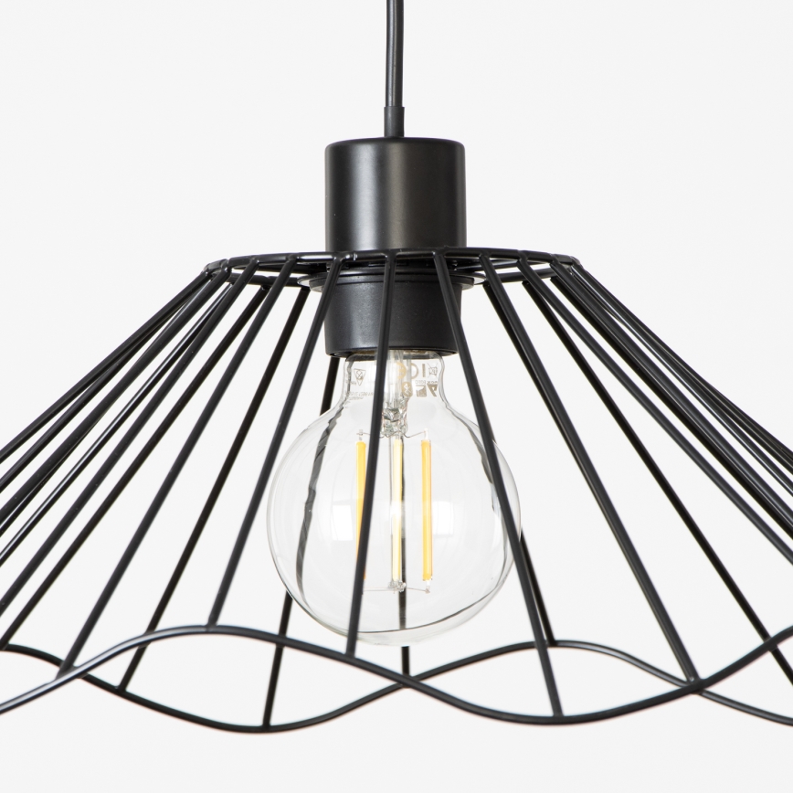 Brilagi - Lámpara colgante LED CERIA WIRE suspendida en cable 1xE27/40W/230V diámetro 40 cm negra
