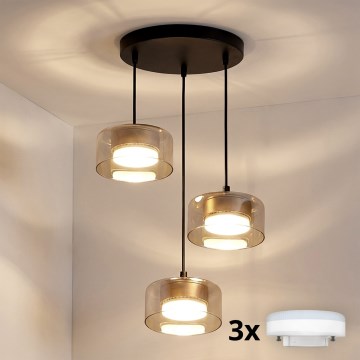 Brilagi - Lámpara colgante LED con cable AURA LUX 3xGX53/13W/230V negro/dorado