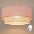 Brilagi - Lámpara colgante LED con cable BOHO BOBO 1xE27/60W/230V Ø 40 cm rosa/crema