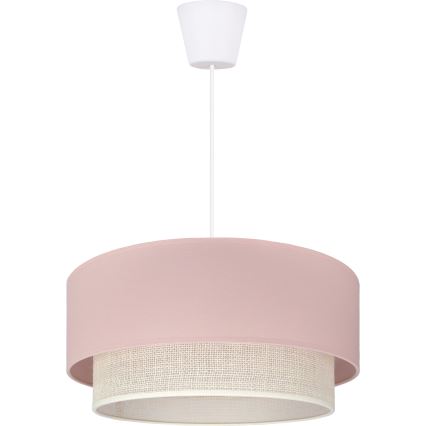 Brilagi - Lámpara colgante LED con cable BOHO BOBO 1xE27/60W/230V Ø 40 cm rosa/crema