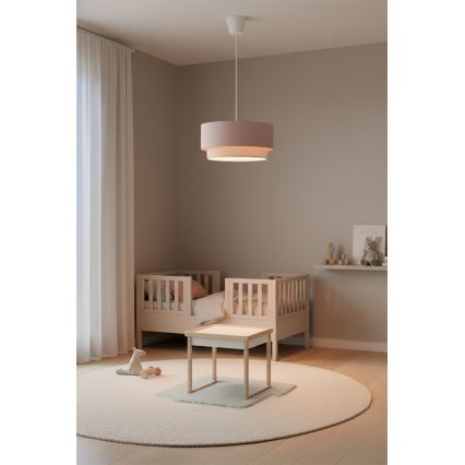 Brilagi - Lámpara colgante LED con cable BOHO BOBO 1xE27/60W/230V Ø 40 cm rosa/crema