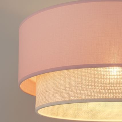 Brilagi - Lámpara colgante LED con cable BOHO BOBO 1xE27/60W/230V Ø 40 cm rosa/crema