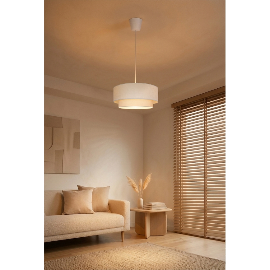Brilagi - Lámpara colgante LED con cable BOHO ECO 1xE27/10W/230V, diámetro 40 cm, color crema