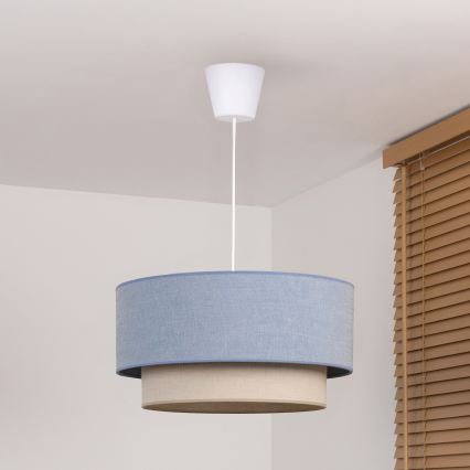 Brilagi - Lámpara colgante LED con cable BOHO ECO 1xE27/10W/230V Ø 40 cm azul/crema