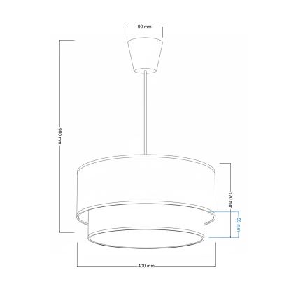 Brilagi - Lámpara colgante LED con cable BOHO ECO 1xE27/10W/230V Ø 40 cm azul/crema