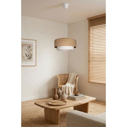 Brilagi - Lámpara colgante LED con cable BOHO ECO 1xE27/10W/230V Ø 40 cm beige/crema
