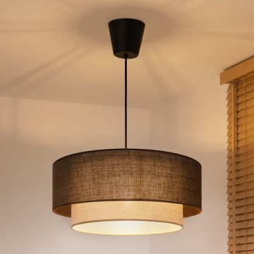 Brilagi - Lámpara colgante LED con cable BOHO ECO 1xE27/10W/230V Ø 40 cm marrón/crema