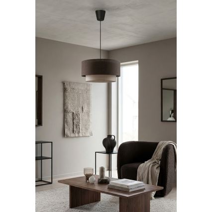 Brilagi - Lámpara colgante LED con cable BOHO ECO 1xE27/10W/230V Ø 40 cm marrón/crema