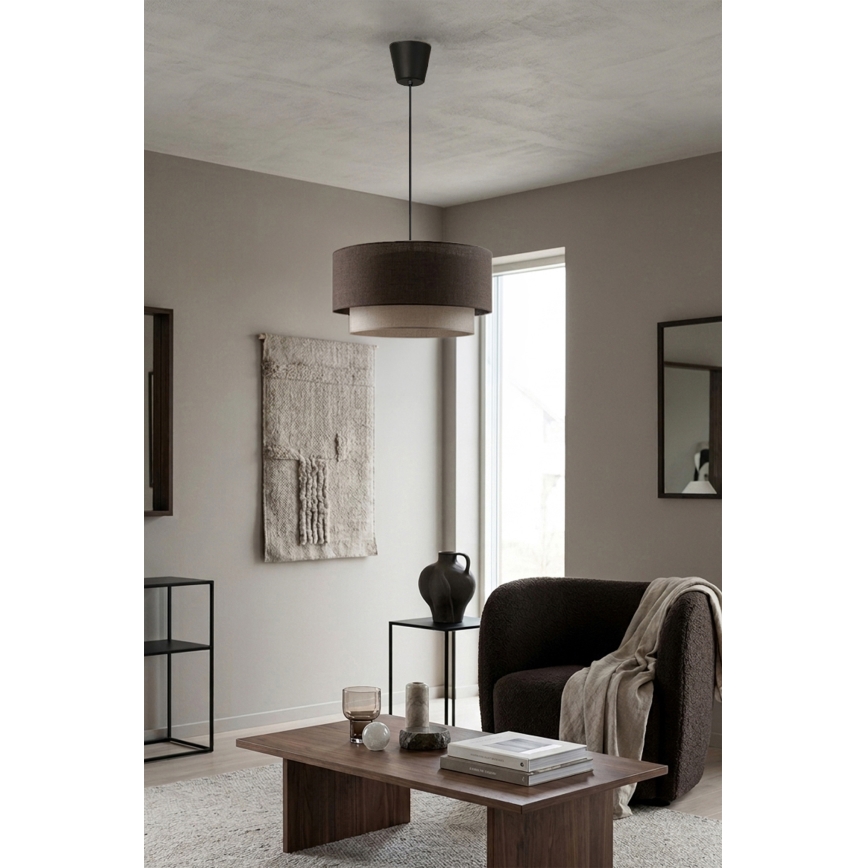Brilagi - Lámpara colgante LED con cable BOHO ECO 1xE27/10W/230V Ø 40 cm marrón/crema