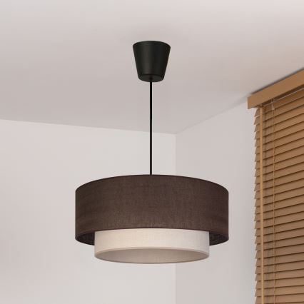 Brilagi - Lámpara colgante LED con cable BOHO ECO 1xE27/10W/230V Ø 40 cm marrón/crema