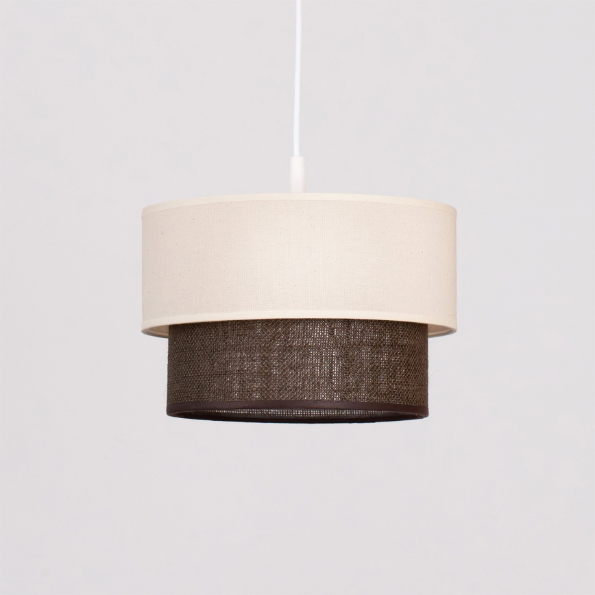 Brilagi - Lámpara colgante LED con cable BOHO STYLE 1xE27/15W/230V diámetro 25 cm crema/marrón