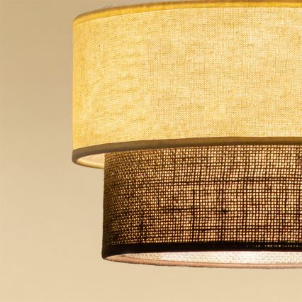 Brilagi - Lámpara colgante LED con cable BOHO STYLE 1xE27/15W/230V diámetro 25 cm crema/marrón