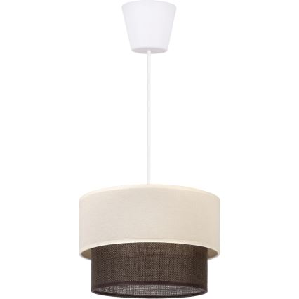 Brilagi - Lámpara colgante LED con cable BOHO STYLE 1xE27/15W/230V diámetro 25 cm crema/marrón