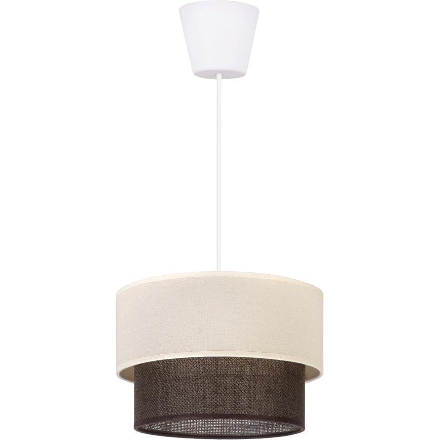 Brilagi - Lámpara colgante LED con cable BOHO STYLE 1xE27/15W/230V diámetro 25 cm crema/marrón