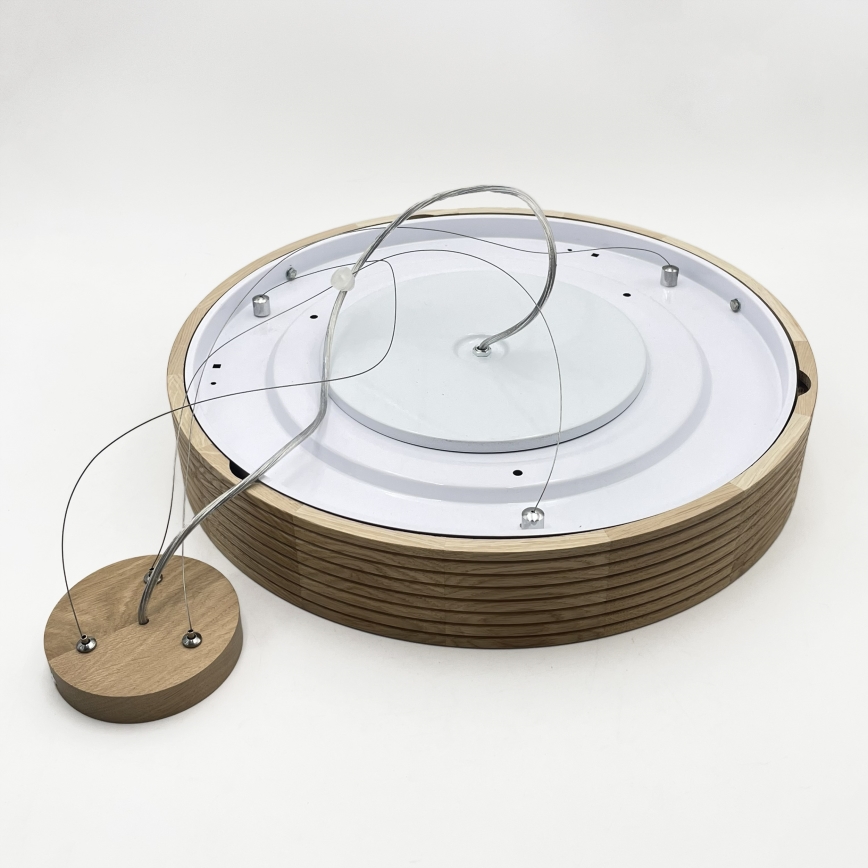Brilagi - Lámpara colgante LED con cable CARVALHO MODERN 3xE27/60W/230V, roble, diámetro 47,5 cm