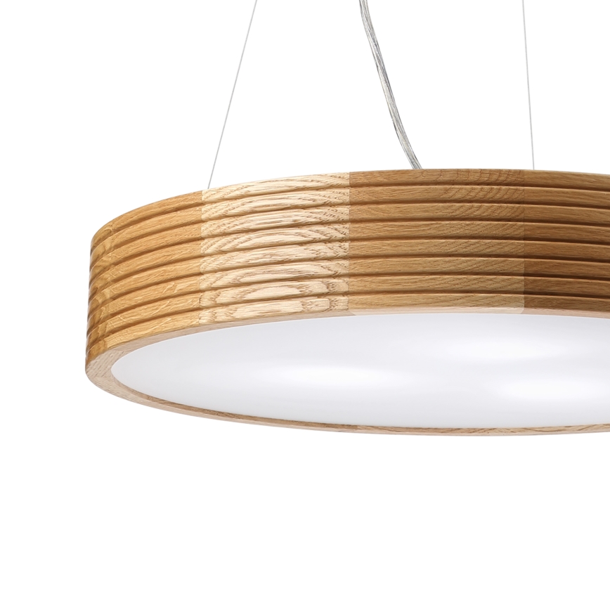 Brilagi - Lámpara colgante LED con cable CARVALHO MODERN 3xE27/60W/230V, roble, diámetro 47,5 cm