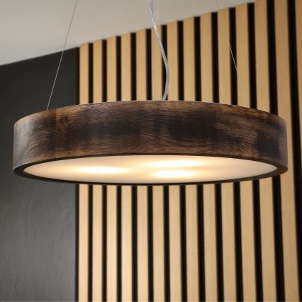 Brilagi - Lámpara colgante LED con cable CARVALHO SMOKEY, 3xE27/60W/230V, roble, diámetro 47,5 cm