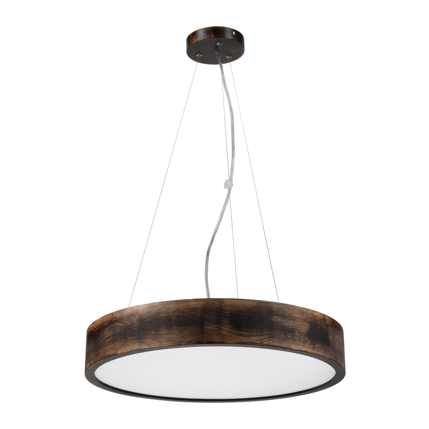 Brilagi - Lámpara colgante LED con cable CARVALHO SMOKEY, 3xE27/60W/230V, roble, diámetro 47,5 cm